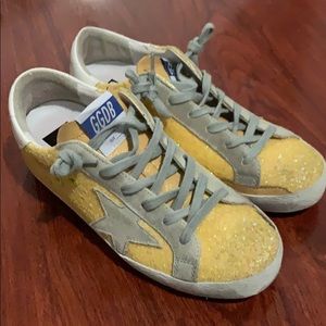 Golden Goose Yellow Glitter Superstars